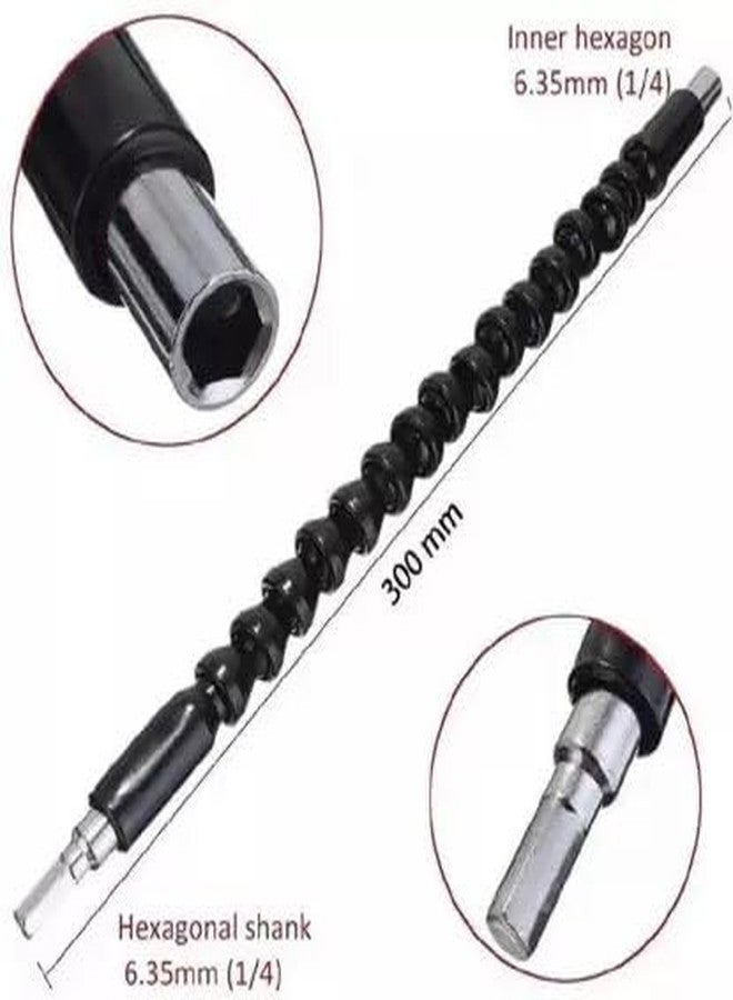 Mass Pro Flexible Shaft Magnetic Screwdriver Extension Drill Bit Adapter Holder for Electronic Power Drill 6mm ¼ Inch Hex Shank Drive 29.5 cm Long 1Pc Screwdriver Bit Set (Pack of 1) - Image 3